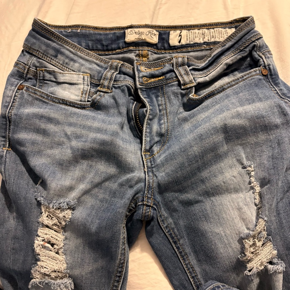 Vigoss Light Blue Distressed Boyfriend Jeans